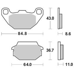 CP.PAST. FRENO ANT. 154-749 KYMCO 50 PEOPLE ANT