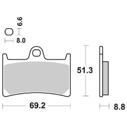 CP.PAST. FRENO ANT. 634-198 DUAL CARBON FZS/YZF/FAZER