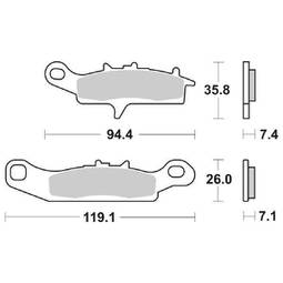 CP.PAST. FRENO ANT. DX SI KAWASAKI KWF 650/700