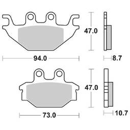 CP.PAST. FRENO ANT. DX-SX SI KYMCO 250 KXR04/..