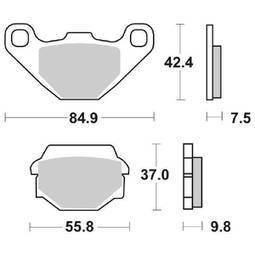 CP.PAST. FRENO POST. SINTER OFFROAD KAWASAKI