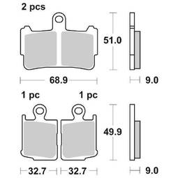 PASTIGLIA FRENO ANT. DX-SX SET 4P.HS ANT.HONDA 1200 VFR