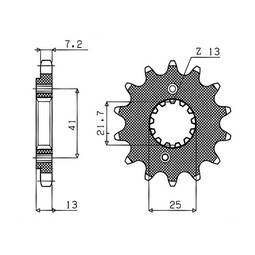 PIGNONE ACCIAIO HONDA (525) 16 D