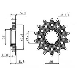 PIGNONE ACCIAIO KAWASAKI (520) 16 D