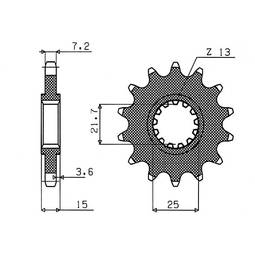 PIGNONE ACCIAIO KAWASAKI (525) 16 D