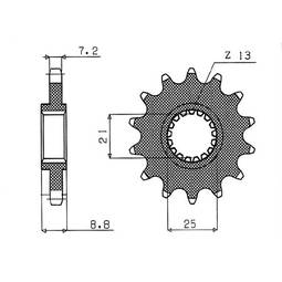 PIGNONE ACCIAIO KAWASAKI (525) 16 D